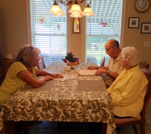 Kathryn Lewis conducting an interview of Dr. and Mrs. Gordon McHenry on 9-27-2013.